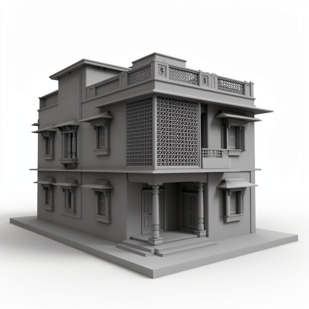 G+3 Urban House with Jali — 1500 sqft plot · 30×50 3D render